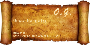 Oros Gergely névjegykártya