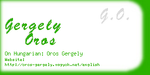 gergely oros business card